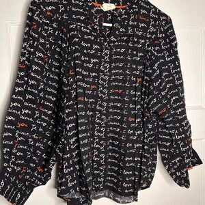 Anthropologie I Love You Blouse